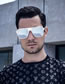 Fashion Electroplating White Mercury Pc Square Large Frame Sunglasses