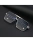 Fashion 8 Tea Ash Pc Square Double-bridge Cut-edge Sunglasses