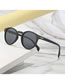 Fashion Sand Through Grey Pc Round Frame Sunglasses