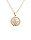 Fashion 3# Bronze Zirconium Shell Moon Necklace