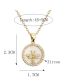 Fashion 7# Bronze Zirconium Shell Bee Necklace