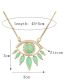 Fashion Green Copper Gold Plated Oil Eye Necklace