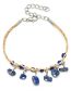 Fashion 18# Geometric Turquoise Tassel Braided Raffia Bracelet