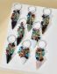 Fashion Green Dongling Solid Copper Geometric Gravel Cone Keychain