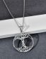 Fashion Gold Color Stainless Steel Openwork Tree Of Life Necklace
