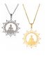 Fashion Silver Color Stainless Steel Lotus Sitting Buddha Necklace