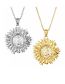 Fashion Gold Color Stainless Steel Openwork Sunflower Necklace
