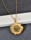 Fashion Silver Color Stainless Steel Openwork Sunflower Necklace
