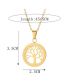 Fashion Silver Color Stainless Steel Tree Of Life Necklace