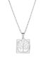 Fashion Silver Color Stainless Steel Geometric Tree Necklace