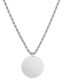 Fashion Silver Color Stainless Steel Round Light Plate Necklace