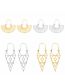 Fashion 7# Stainless Steel Cutout Geometric Earrings