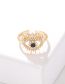 Fashion Color Lover's Eye Ring 6 Brass Diamond Eye Open Ring