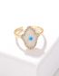 Fashion 8# Brass Diamond Eye Open Ring