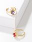 Fashion Purple Brass Zirconium Heart Open Ring
