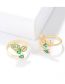 Fashion Green Brass Diamond Butterfly Open Ring