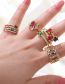 Fashion Multi-layer Fancy Diamond Ring Copper And Diamond Geometric Ring