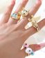 Fashion Blue Butterfly Ring Pure Copper Drip Butterfly Open Ring