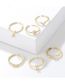 Fashion V-shaped Diamond Ring Brass Diamond Geometric V Open Ring