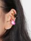Fashion Black Pink Metal Drop Oil Love Ear Cuff Set