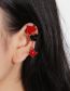 Fashion Three-color Playing Card Pattern Ear Clip Metal Drop Oil Geometric Ear Cuff Set