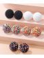 Fashion Color Rice Bead Half Round Stud Earrings Geometric Hemisphere Bead Stud Earrings