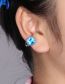 Fashion Blue Alloy Round Glass Ear Clip
