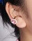Fashion Pink Alloy Water Drop Glass Ear Clip