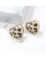 Fashion Leopard Print Heart Earrings Resin Leopard Heart Stud Earrings
