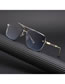 Fashion -1 Gold Double Grey Pc Double Bridge Large Frame Sunglasses