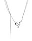 Fashion Silver Titanium Steel Geometric Snake Chain Double Necklace