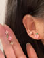 Fashion Gold Metal Peach Flower Stud Earrings Set
