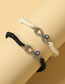 Fashion Black Geometric Cord Braided Diamond Knotted Eye Bracelet Set