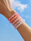 Fashion Pink Resin Beaded Smiley Flower Bracelet Set