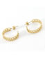 Fashion Gold Titanium Steel Hollow Chain C-shaped Earrings