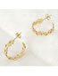Fashion Gold Titanium Cutout Star C-shaped Earrings
