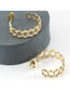 Fashion Gold Titanium Cutout Corrugated C-shaped Earrings