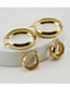 Fashion 【gold】30*30mm Titanium Steel Geometric Round Earrings