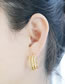Fashion Gold Stainless Steel Polka Dot Circle Earrings