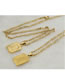 Fashion Gold Z (including Chain) Titanium Steel 26 Letter Square Necklace