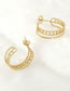 Fashion Gold Titanium Gold Plated Hollow C-hoop Earrings