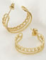 Fashion Gold Titanium Gold Plated Hollow C-hoop Earrings