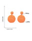 Fashion Orange Solid Braided Raffia Round Stud Earrings