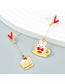 Fashion Love Alloy Drip Oil Love Rabbit Cake Asymmetric Earrings