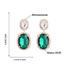 Fashion Green Alloy Set Oval Glass Diamond Geometric Stud Earrings