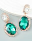 Fashion Blue Alloy Set Oval Glass Diamond Geometric Stud Earrings