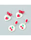 Fashion Cherry Alloy Spray Paint Bow Cherry Stud Earrings