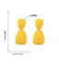 Fashion Yellow Geometric Braided Raffia Stud Earrings