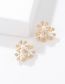 Fashion Snowflake Pearl Full Diamond Earrings Alloy Diamond And Pearl Geometric Stud Earrings