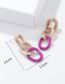 Fashion Purple Acrylic Geometric Cutout Asymmetric Stud Earrings